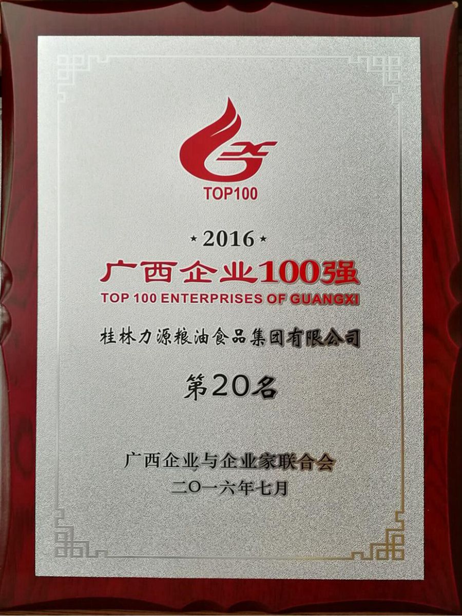 2016年廣西企業100強第20名